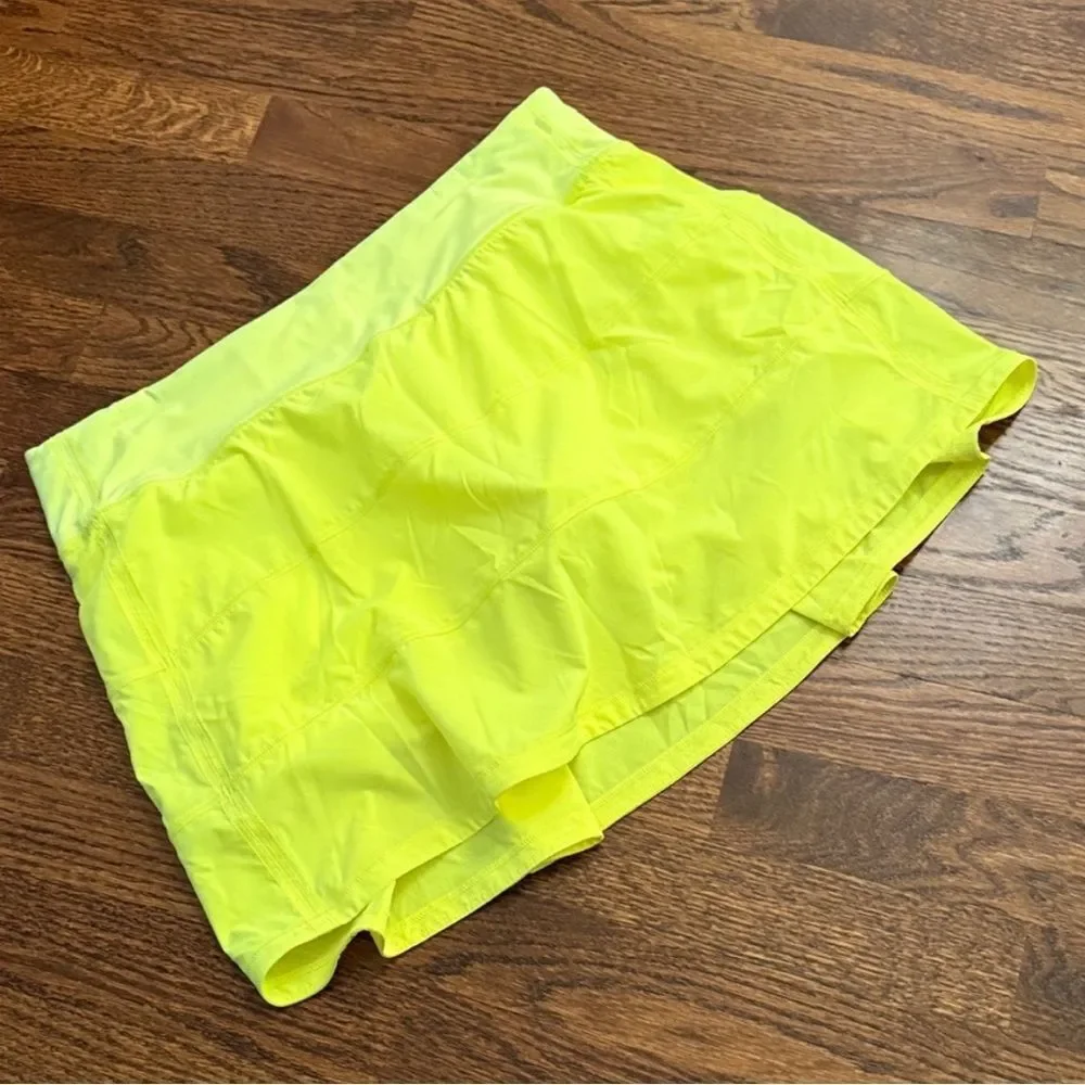 New Lululemon Pace Rival Mid-Rise Skirt Highlight Yellow Size 8